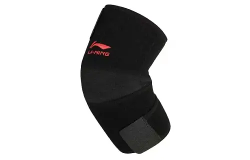 Li Ning, tennis basketball wear-resistant protective breathable black elbow pads for badminton for gym for men and women, polyester