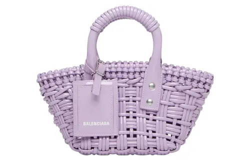 Balenciaga Cotton Basket Bag, Handbag, Shoulder Bag, Crossbody Bag Extra Small Women's Purple