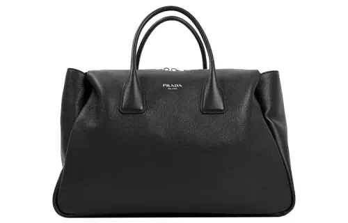 PRADA Leather Travel Bag Handbag Large Men's Black