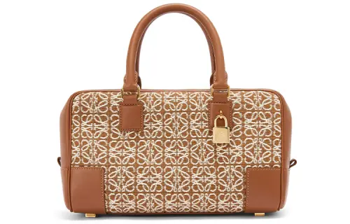 LOEWE Amazona Cow Leather Shoulder Bag, Crossbody Bag, Handbag Small Women's Caramel & Beige