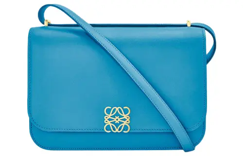 LOEWE Goya Solid Color Cow Leather Shoulder Bag, Crossbody Bag Medium Women's Sapphire Blue