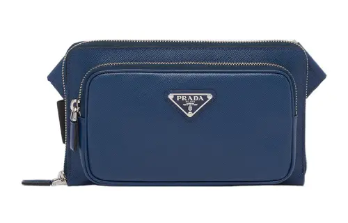 PRADA Saffiano Leather Shoulder Bag, Crossbody Bag Men's Bright Blue
