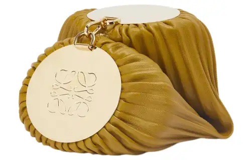 LOEWE Bracelet Napa Calf Leather Clutch Shoulder Bag Women's Ochre