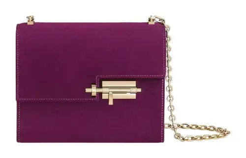 HERMES Verrou Doblis Calfskin Crossbody Bags Mini Women's P9 Anemone Sea Anemone Purple