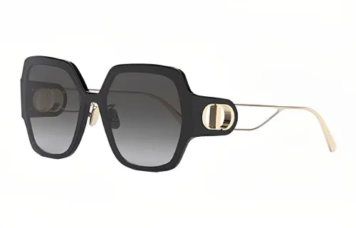 DIOR Plate Alloy Frame Square Sunglasses Women's Black