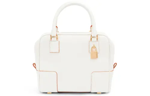 LOEWE Amazona Grain Calfskin Handbag, Shoulder Bag, Crossbody Bag Mini Women's Cotton White