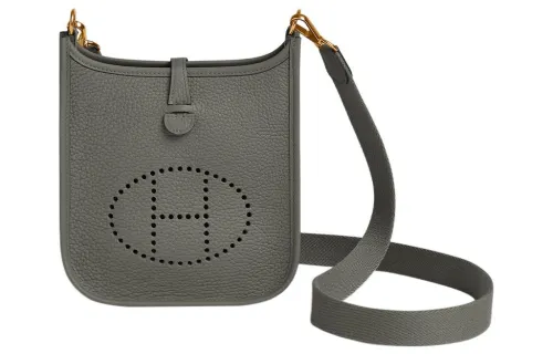 HERMES Evelyne Clemence Bullock Leather Crossbody Bag, Shoulder Bag 16 Women's 0L Grismeyer Rain Cloud Gray