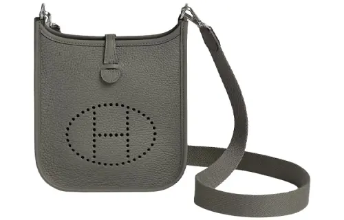 HERMES Evelyne Clemence Bullock Leather Crossbody Bag, Shoulder Bag 16 Women's 0L Grismeyer Rain Cloud Gray