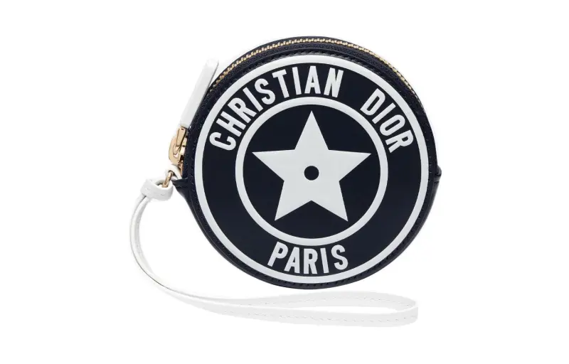 DIOR Cow Leather Coin Purse Women's Blue