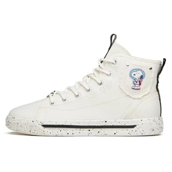 ANTA Skateboard Shoes Women's High-Top Ivory White/Black