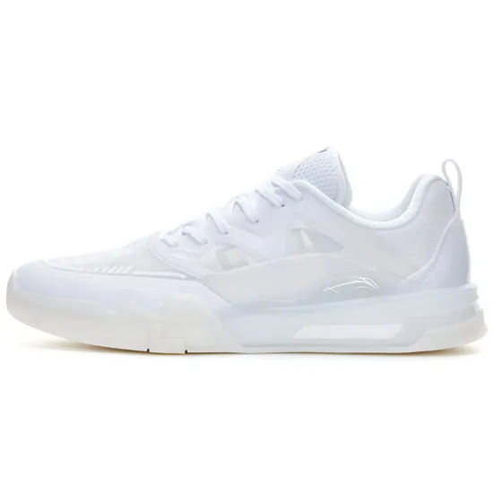 LiNing LINGTENG Skateboard Shoes Men Low-Top Standard White