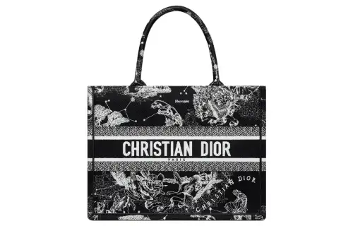 DIOR Embroidery Tote Bag, Shopping Bag, Shoulder Bag, Handbag Medium Women's Black