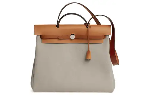 HERMES Herbag Zip Canvas With Leather Shoulder Bag, Crossbody Bag, Handbag 39 Unisex