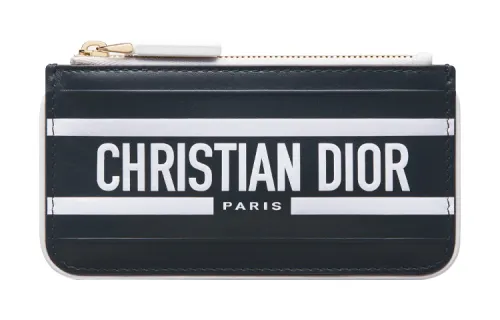 DIOR Calfskin Key Pouch Storage Bag Clutch Women's Blue