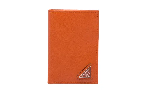 PRADA Saffiano Leather Card Holder Women's Papaya