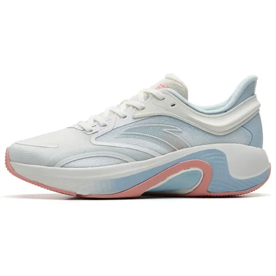 ANTA Running Collection Running Shoes Women's Low-Top Ivory White/FANTAsy Blue/Cloud Red
