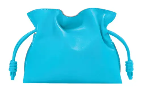 LOEWE Mini Flamenco Clutch In Nappa Calfskin Cyan