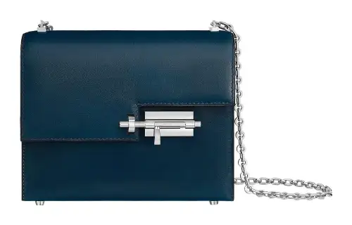 HERMES Verrou Calfskin Verrou Bag, Shoulder Bag, Crossbody Bag 14 Women's 7P Bleu De Prusse Prussian Blue