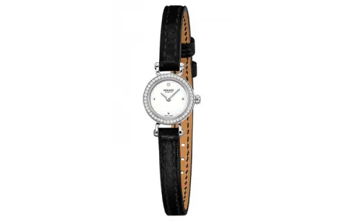 HERMES FAUBOURG Wrist Watches Quartz Movement Genuine Leather Strap White Dial Women's Watch 30m Water Resistant