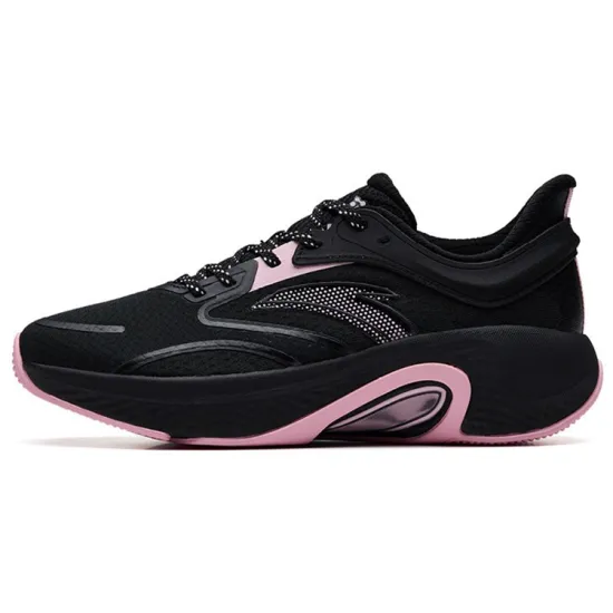 ANTA Running Shoes Women's Low-Top Black/Rose Pink
