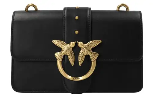 PINKO Leather Shoulder Bag Women's Black