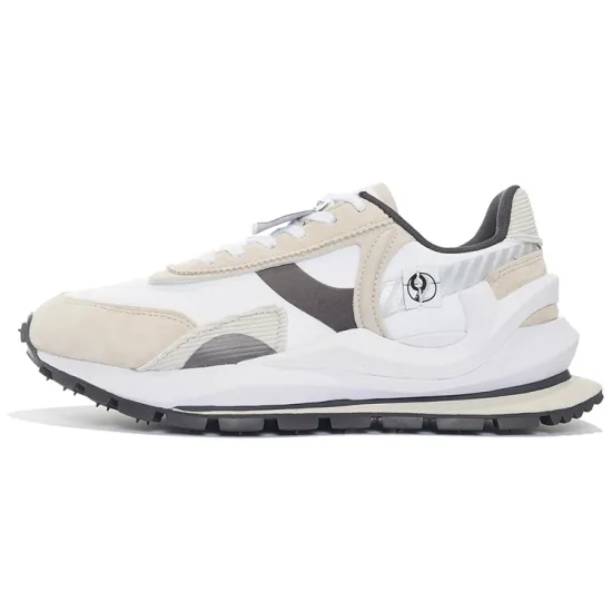 LiNing Fangyuan Eternal Cushioning Anti Slip And Wear Resistant Low Top Sports Casual Shoes Men's White Gray
