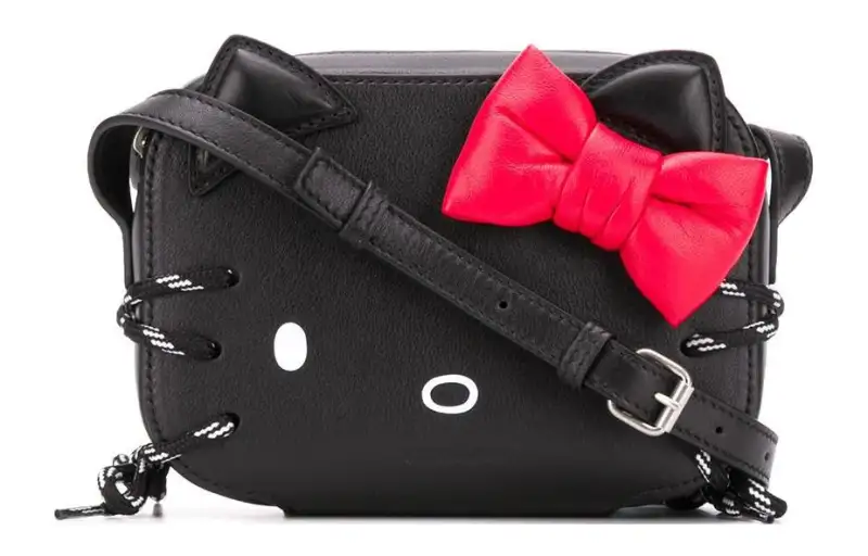 Balenciaga Hello Kitty Co branded Calfskin Camera Bag, Shoulder Bag, Crossbody Bag Small Women's Black