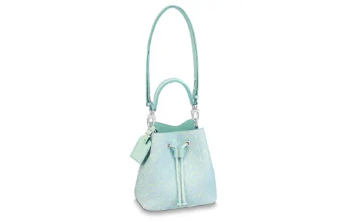 LOUIS VUITTON NéoNoé Embossed Cow Leather Bucket Bag, Portable Crossbody Bag, Shoulder Bag Mini Women's Turquoise