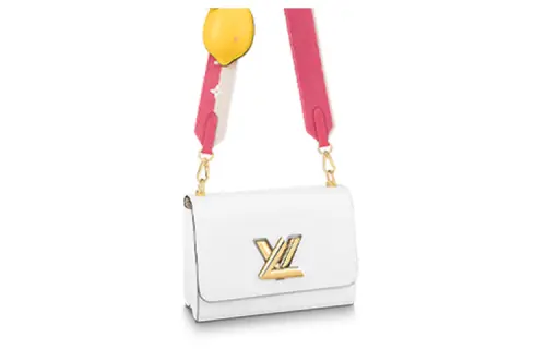LOUIS VUITTON Twist Epi Grain Leather Shoulder Bag, Crossbody Bag Medium Women's White