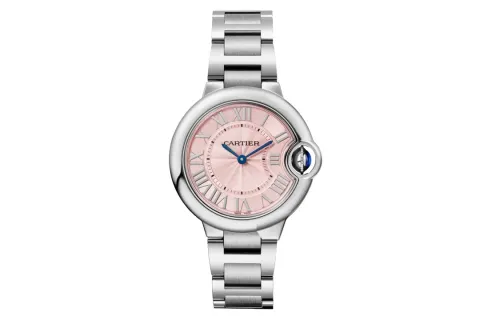 CARTIER Blue Balloon Collection Quartz Movement Women's Watch 33 White Dial Stainless Steel Case
