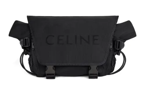 CELINE Nylon Crossbody Bag, Sling Bag, Fanny Pack Medium Men's Black