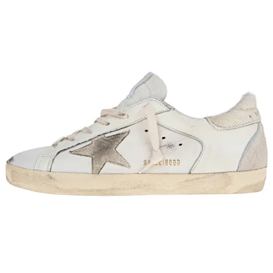 Golden Goose Super Star Low Top Stylish Skateboarding Shoes Women's White Vintage Version