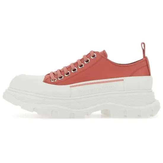 Alexander McQueen Tread Slick Low Lace Up Red White Women's