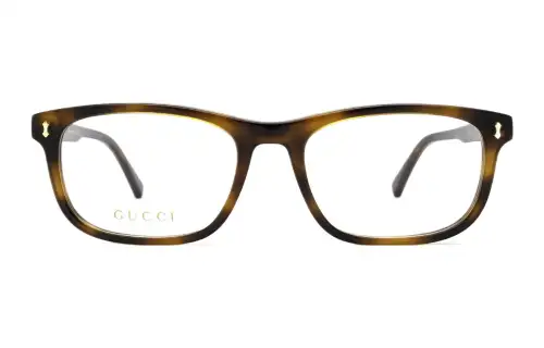 GUCCI Acetate Rectangular Prescription Glasses Unisex Brown