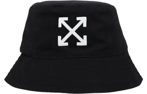 OFF WHITE Embroidery Print Cotton Bucket Hats Unisex