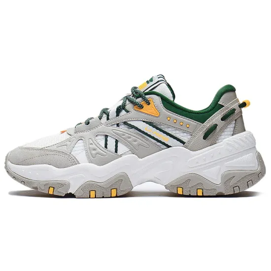 LINING Casual Shoes Men Low-Top Mist White/Sprout Yellow Gray/Manor Green