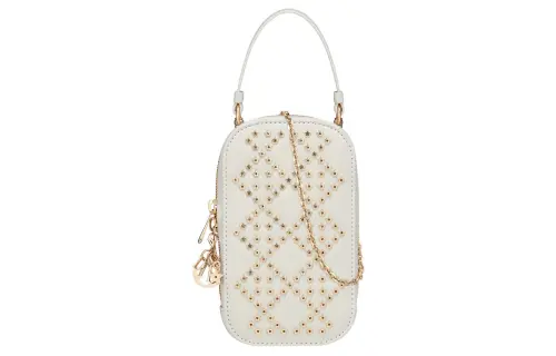 DIOR 22 AddictLady Dior Sheepskin Shoulder Bag, Crossbody Bag, Handbag Cell Phone Pouch Women's Milk White