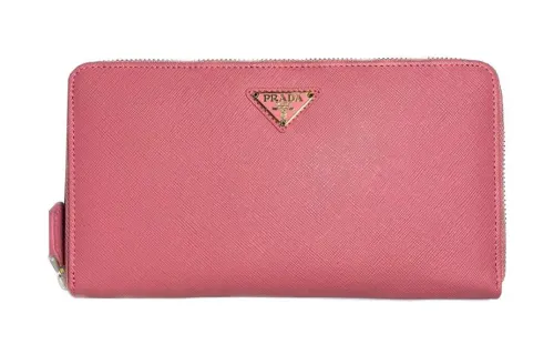 PRADA Luggage Collection Cow Leather Wallet Women's Geranium Pink
