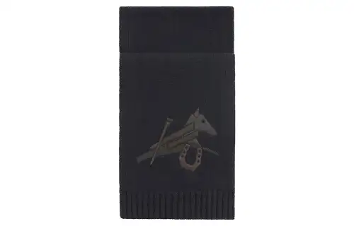 HERMES Knit Scarves Unisex Marine Blue