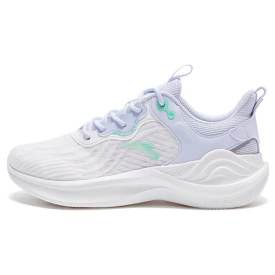 ANTA Ling Yun 3 Running Shoes Women's Low-Top Ivory White/Ice Pink Purple/Green