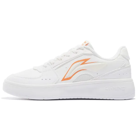 LINING Xinghe Skateboard Shoes Women's Low-Top Mist White/Orange
