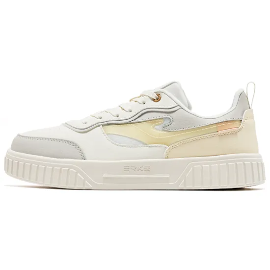 Erke Skateboard Shoes Men Low-Top Ivory/Feather White