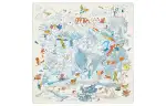 HERMES Silk Scarves Women's White