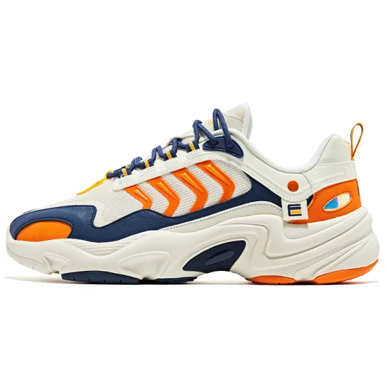 Erke Running Shoes Men Low-Top Natural Unbleached/Gulf Blue