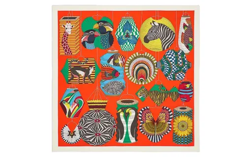 HERMES Silk Scarf Women's Orange