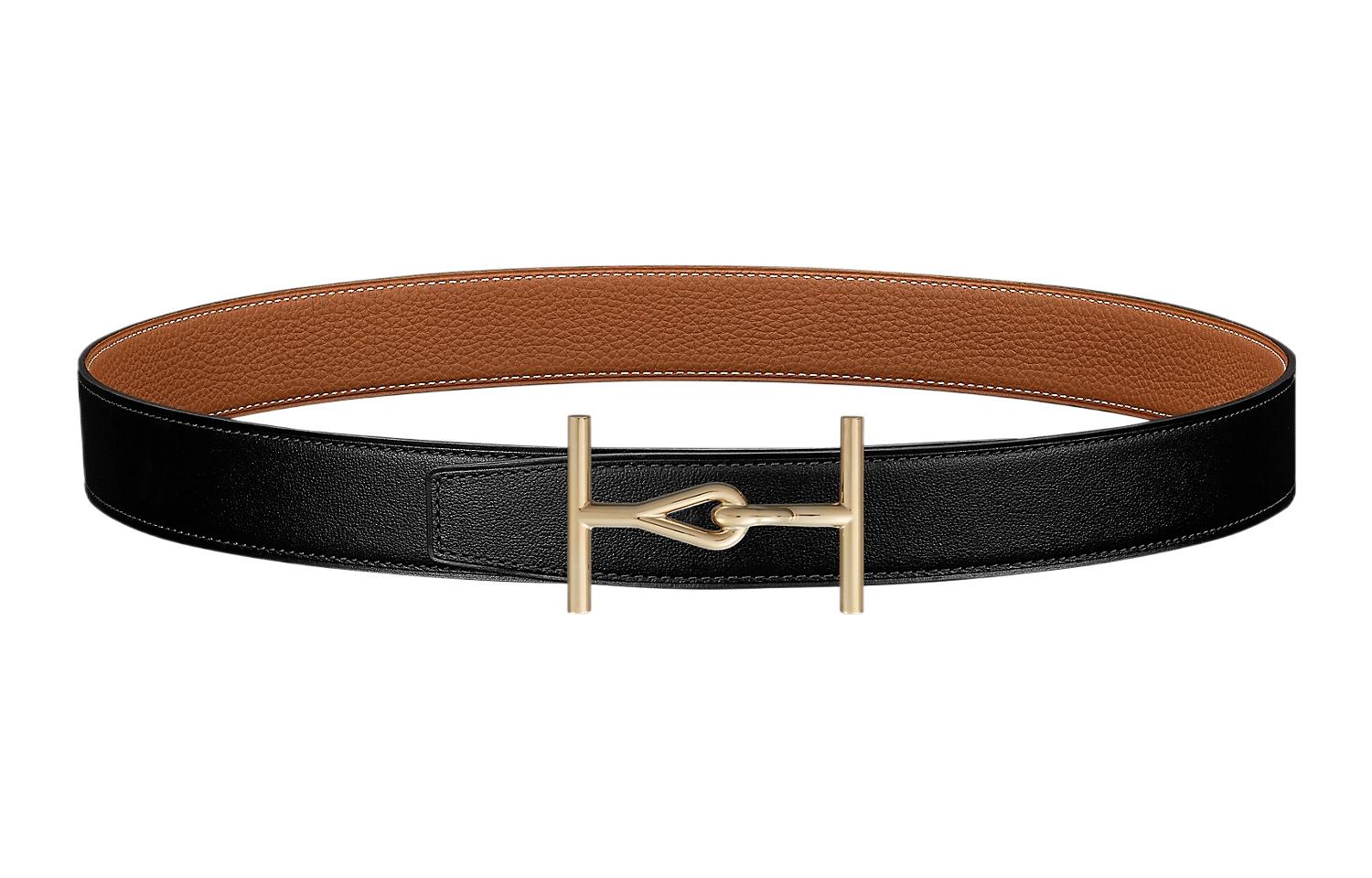 Мужской ремень Hermes Togo (черный)