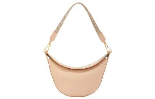LOEWE Luna Jacquard Fabric, Satin, Cow Leather Shoulder Bag, Handbag, Shoulder Bag Women's Flesh