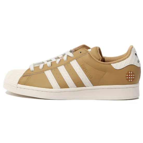 Adidas Originals Superstar Series Skateboard Shoes Unisex Low-top Light Brown/white