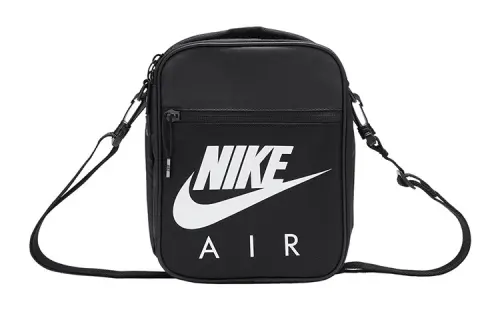 Nike Polyester Shoulder Bag, Crossbody Bag Regular Unisex Pure Black