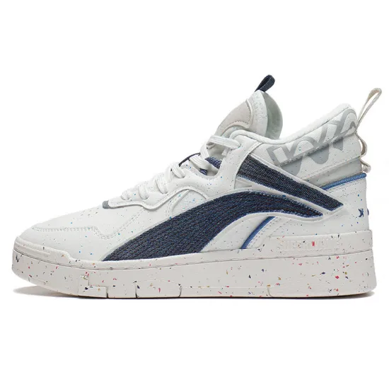 LiNing Wave Mid-Top Skateboard Shoes Women's Snow White